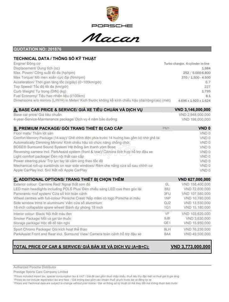 Porsche Macan 2020 Base - 19999 km. Mua bán Ô tô tại Quận 7 Tp Hồ Chí Minh được đăng bởi Thế Giới Xe Đức Sài Gòn hình 9