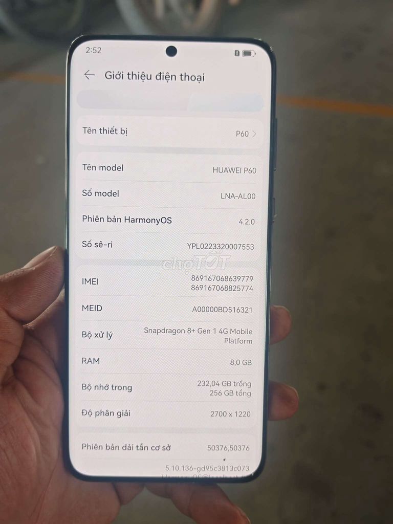 Huawei P60 256GB Đen gl. Mua bán Điện thoại tại Huyện Hóc Môn Tp Hồ Chí Minh được đăng bởi anh 5 hình 1