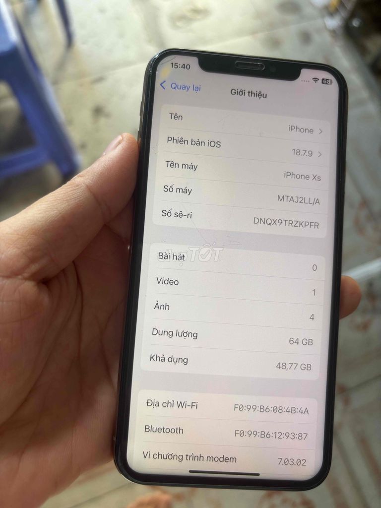 iPhone XS 64GB Vàng hồng. Mua bán Điện thoại tại Quận Bình Tân Tp Hồ Chí Minh được đăng bởi Đường Minh hình 1