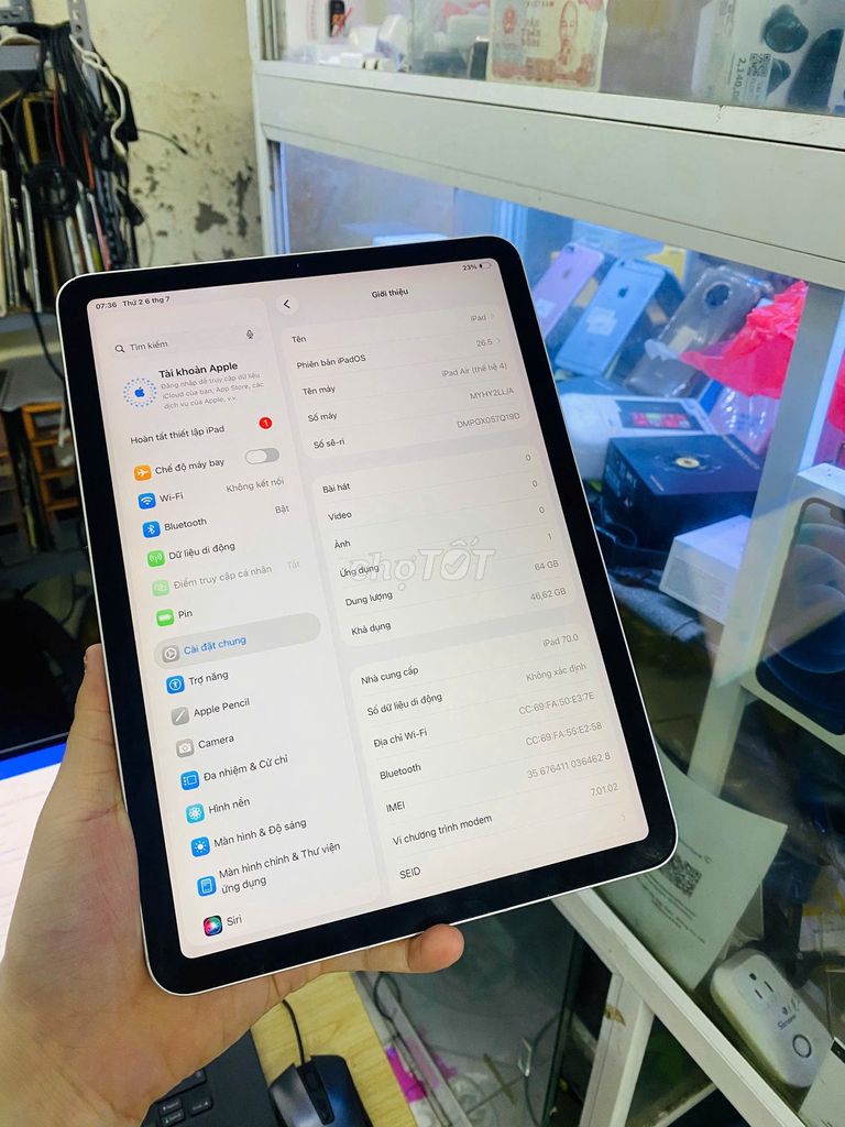 Apple iPad Air 4 64GB LTE Nứt kính. Mua bán Máy tính bảng tại Quận Đống Đa Hà Nội được đăng bởi tshop tây sơn hình 1