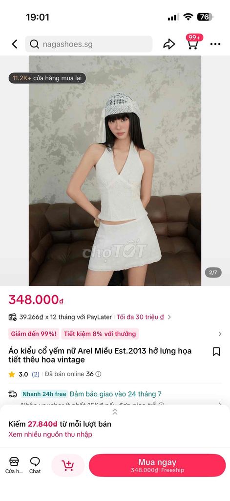 Set chân váy áo  Miều Nữ Trắng, áo S váy M. Mua bán Quần áo tại Thành phố Thủ Dầu Một Bình Dương được đăng bởi Bích Ngọc Lê hình 1