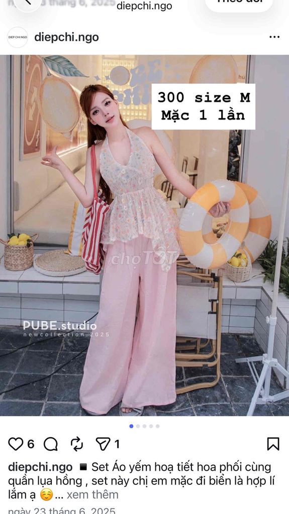 Set áo yếm quần lụa nữ hồng M. Mua bán Quần áo tại Thành phố Lạng Sơn Lạng Sơn được đăng bởi Hoàng Ngọc Ly hình 1