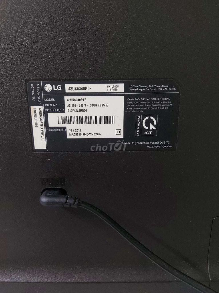 Tivi LG 43UK6340PTF hư màn hình. Mua bán Tivi, Âm thanh tại Quận Gò Vấp Tp Hồ Chí Minh được đăng bởi Thanh hình 1
