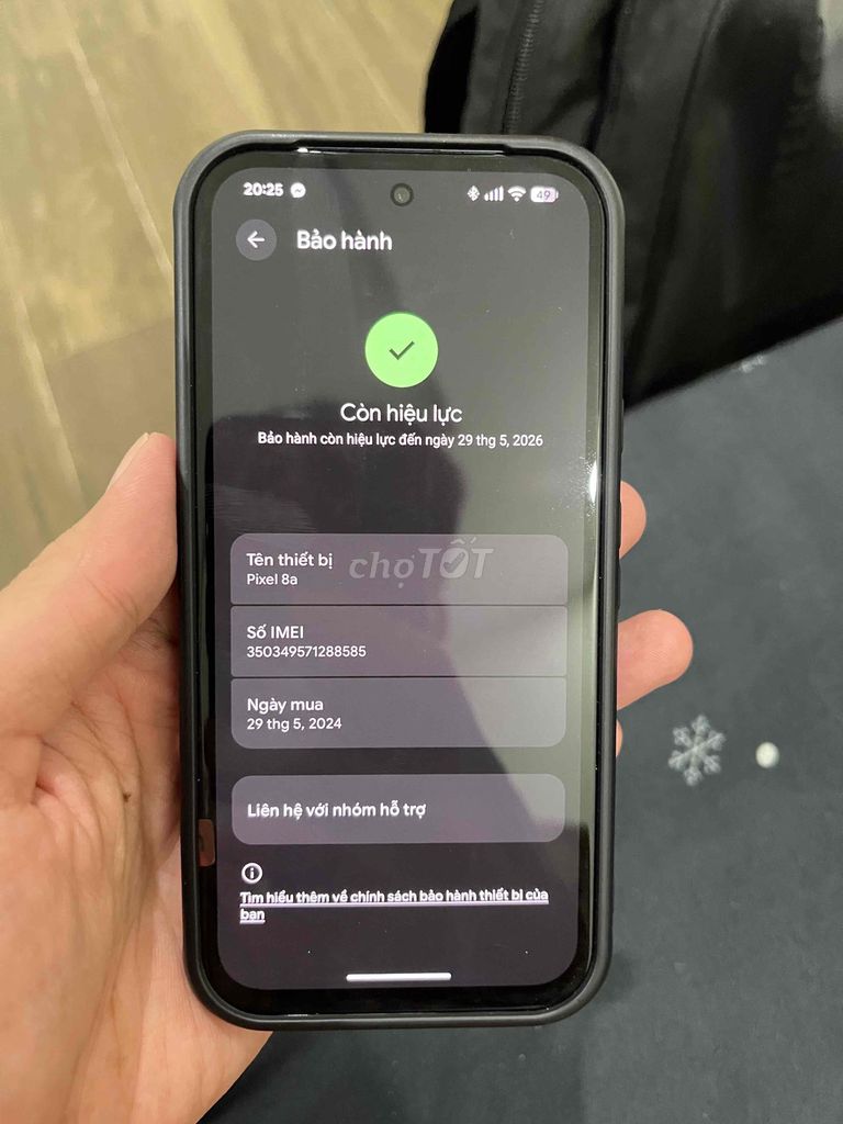 Google Pixel 8a Xám Đã sử dụng. Mua bán Điện thoại tại Quận Liên Chiểu Đà Nẵng được đăng bởi Tuấn anh hình 1
