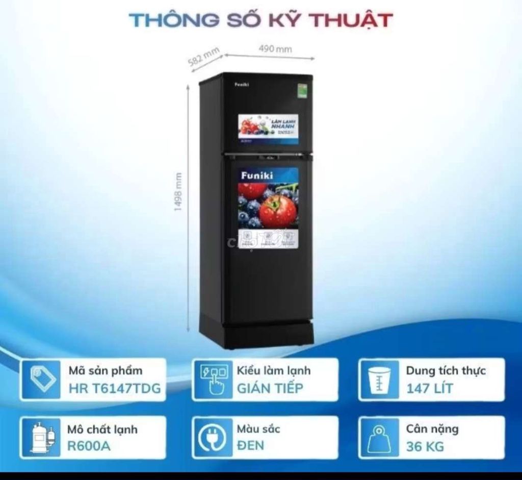 Tủ lạnh Funiki HR T6147TDG 2 cửa 147 lít. Mua bán Tủ lạnh tại Quận 10 Tp Hồ Chí Minh được đăng bởi Mojib Rahman hình 1
