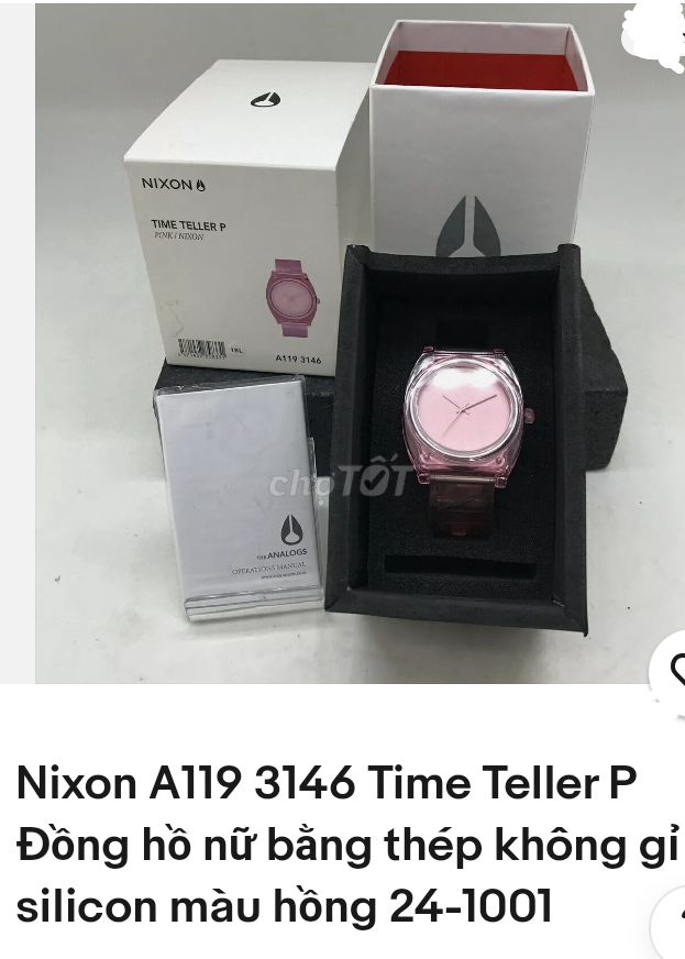 Đồng hồ nữ Nixon A119 Time Teller Silicon màu hồng