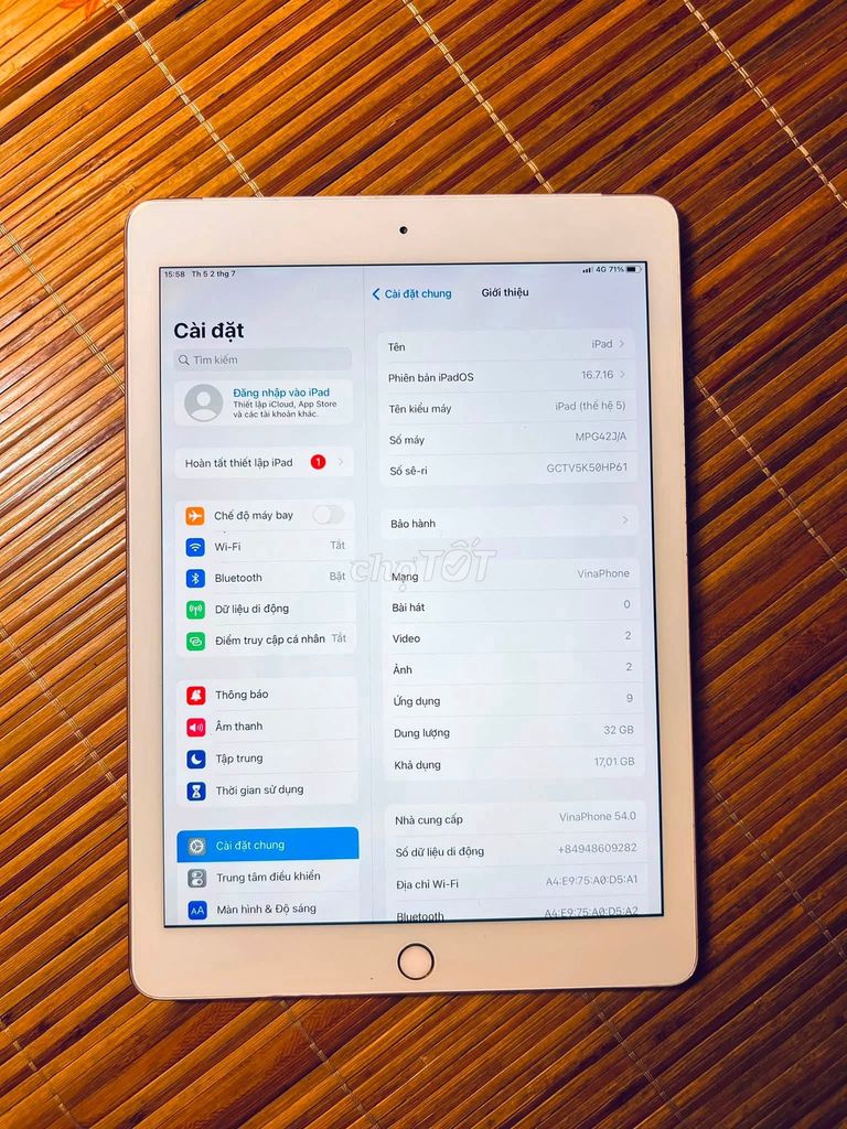 Apple iPad Gen 5 32GB Vàng 4G. Mua bán Máy tính bảng tại Quận Thanh Xuân Hà Nội được đăng bởi Hội Đồ Điện Tử hình 1