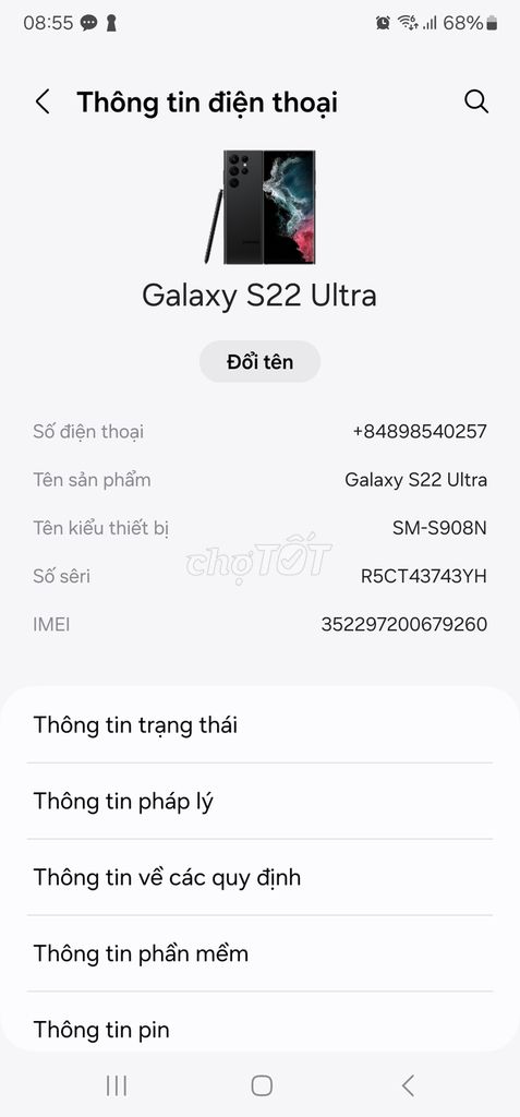 Samsung S22 Ultra 5G 12/256 GB đen bản Hàn (1 sim). Mua bán Điện thoại tại Quận 7 Tp Hồ Chí Minh được đăng bởi Ka tiến hình 4