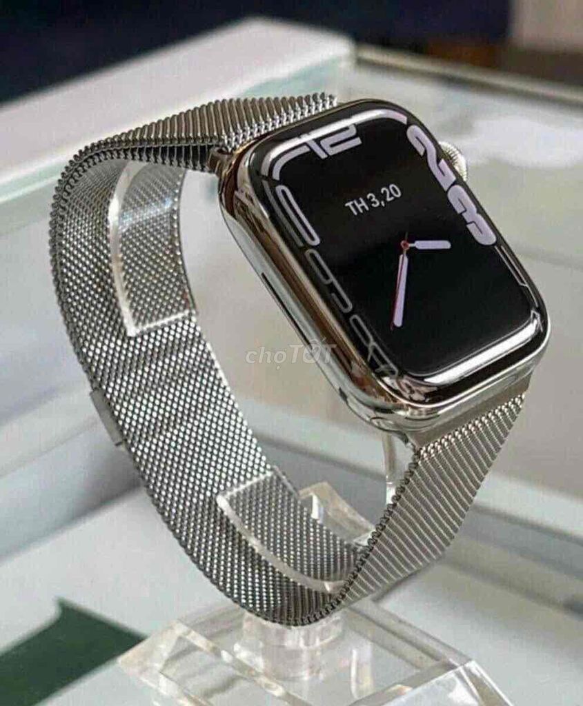 bán đh apple watch sr7/45 Thép trắng keng nét zin