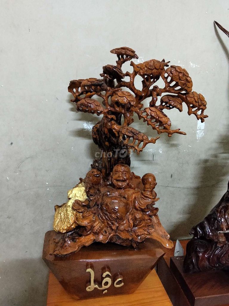 Tượng Di Lặc Gỗ Trang Trí Phòng Khách 
