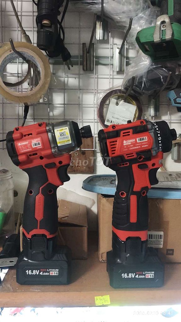 Máy khoan pin ChiGo 16.8V Lithium Đỏ Đen. Mua bán Đồ chuyên dụng, Giống nuôi trồng tại Quận Bình Thuỷ Cần Thơ được đăng bởi thịnhphúc hình 1