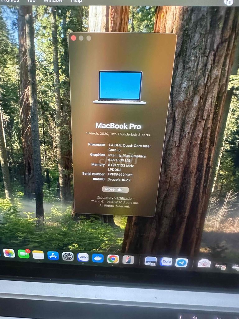 Apple MacBook Pro Intel 2020 Xám. Mua bán Laptop tại Quận Long Biên Hà Nội được đăng bởi Lê Văn Báu hình 1