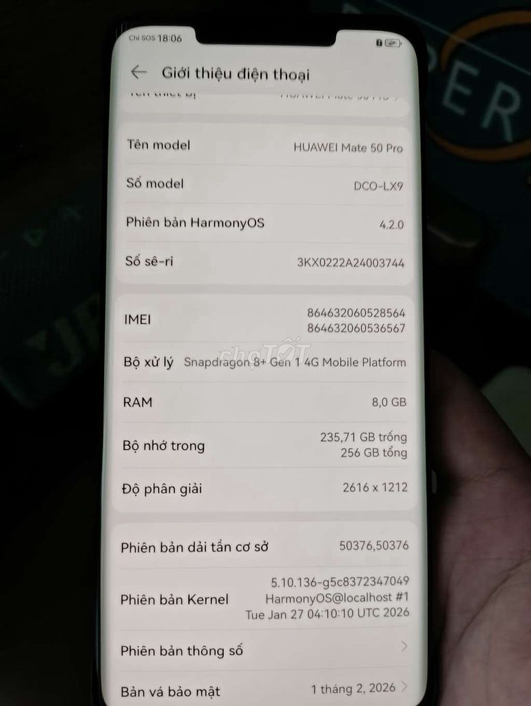 Huawei Mate 50 Pro 256GB Đen 98%. Mua bán Điện thoại tại Quận Hà Đông Hà Nội được đăng bởi Đth hình 1