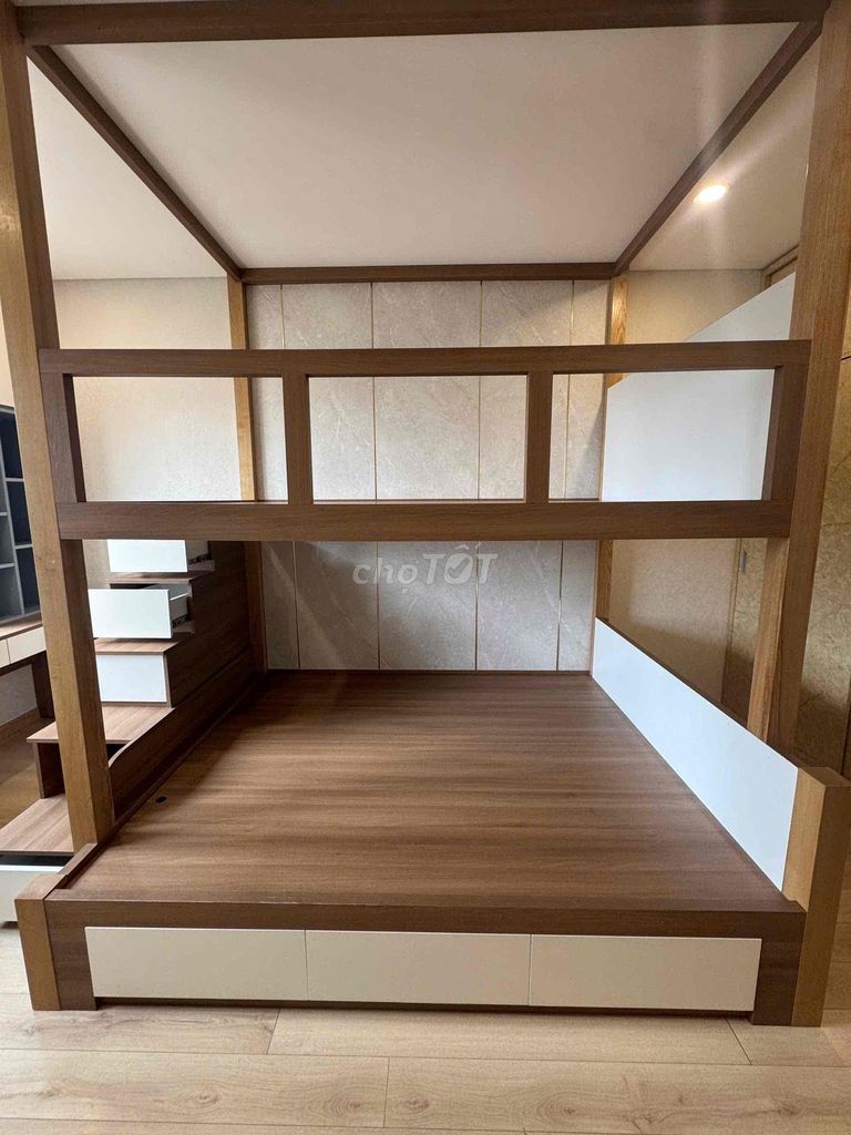 Giường tầng gỗ 1.8m x 2m Nâu. Mua bán Giường, chăn ga gối nệm tại Quận 10 Tp Hồ Chí Minh được đăng bởi Thanh hình 1