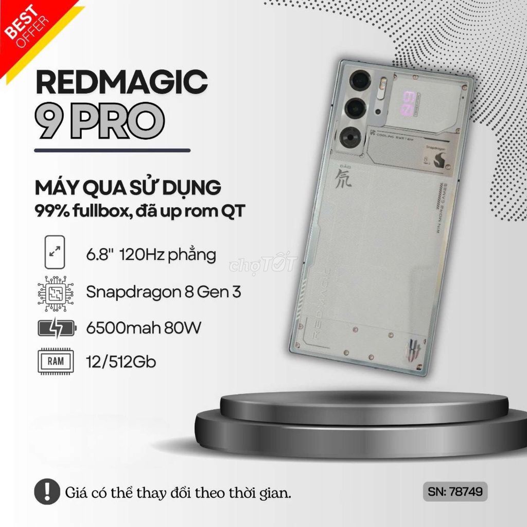 🌟REDMAGIC 9 PRO BẢN LƯNG TRONG 12/512GB