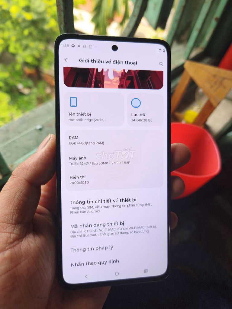 Motorola Edge (2022) 128GB Đen. Mua bán Điện thoại tại Quận Nam Từ Liêm Hà Nội được đăng bởi Hoàng Đông hình 1