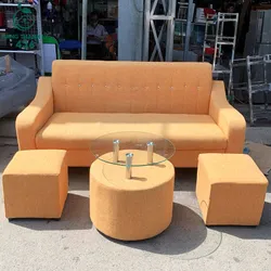 Bộ Sofa Cam Bọc Vải Kéo Đôn Kính Cũ 90%