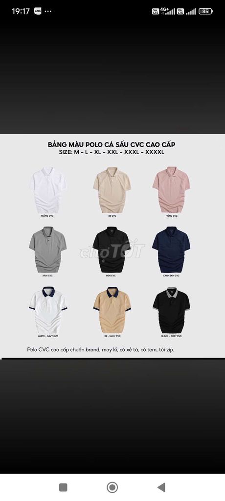 Áo polo Nam Nữ CVC Poly Thái. Mua bán Quần áo tại Thành phố Vũng Tàu Bà Rịa - Vũng Tàu được đăng bởi nhà may đông hải hình 1