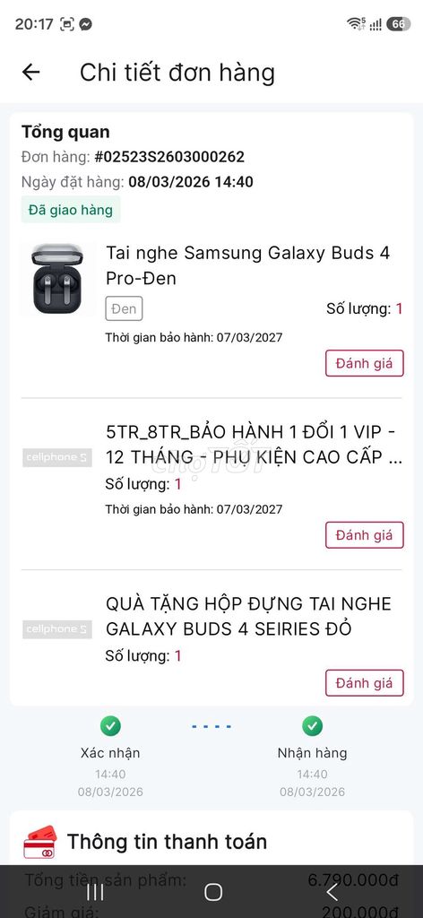 Tai nghe Samsung Galaxy Buds 4 Pro Đen Như mới. Mua bán Tivi, Âm thanh tại Huyện Hoài Đức Hà Nội được đăng bởi SPWww hình 1