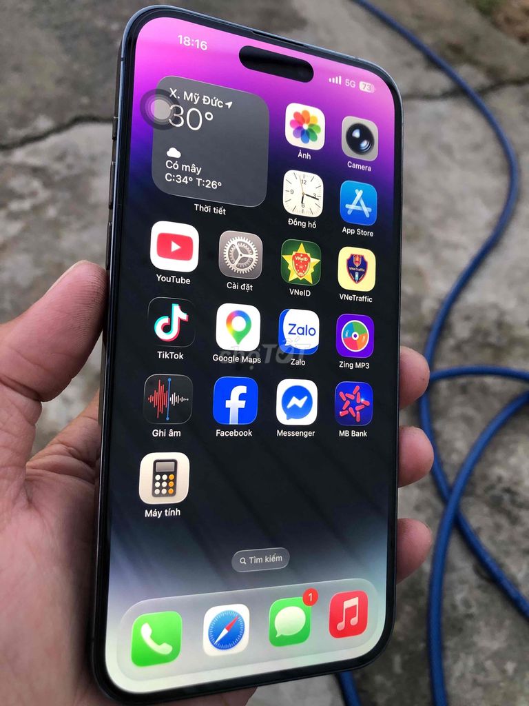 Apple iPhone 14 Pro Max 128GB Tím Mỹ 98%. Mua bán Điện thoại tại Huyện Châu Phú An Giang được đăng bởi Duy Lê hình 1