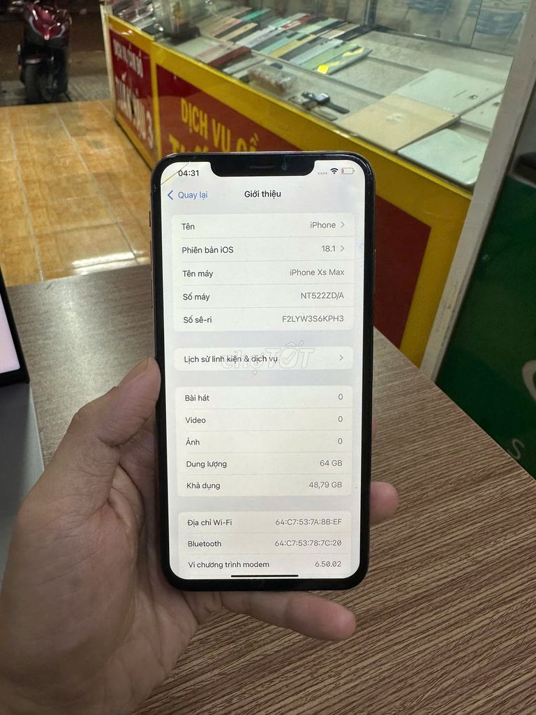 Iphone xsmax 64g có giao lưu