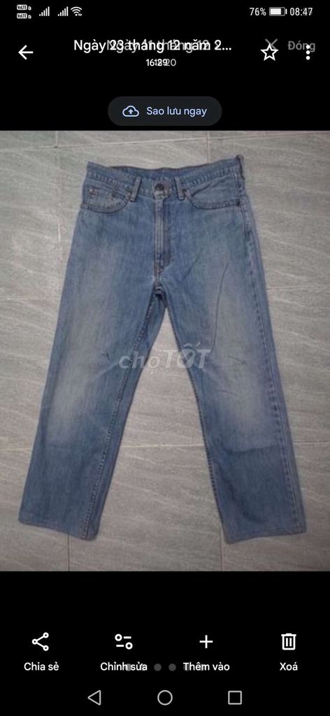 Quần jeans Levis 508 Vin90s Blue Light U.S size 32. Mua bán Quần áo tại Quận Gò Vấp Tp Hồ Chí Minh được đăng bởi LinhVo2handsShop hình 1