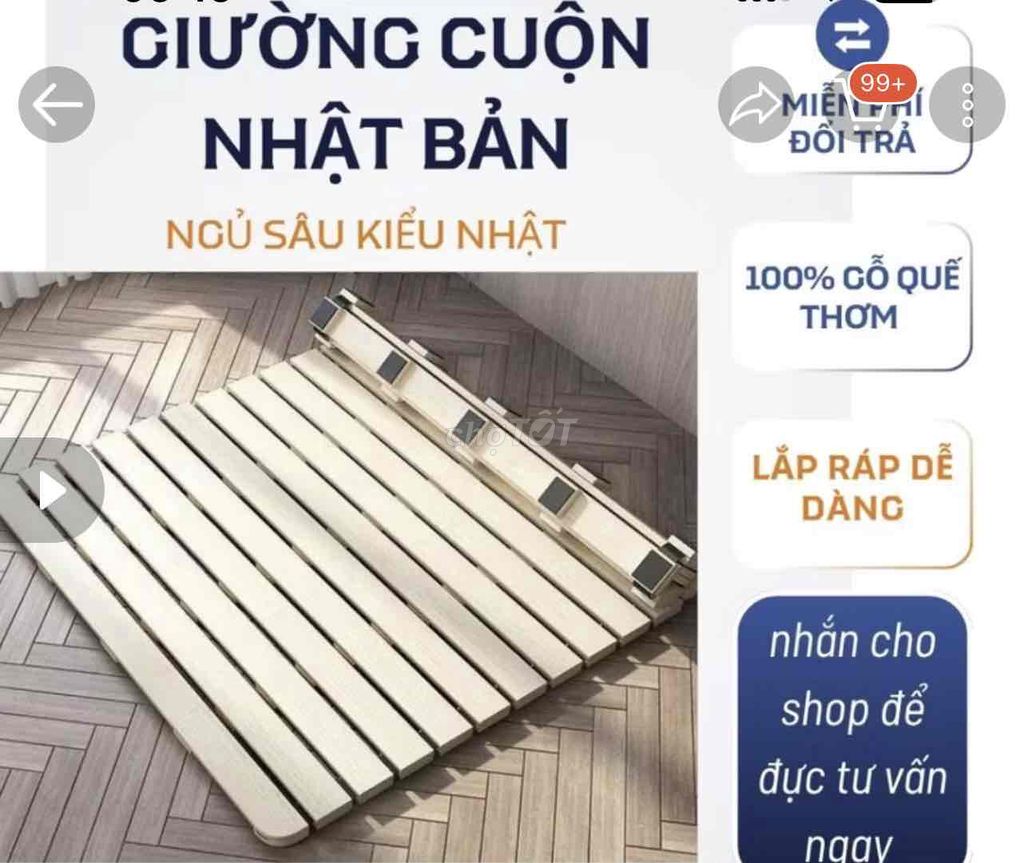 Giường cuộn Gỗ quế Nhật Bản 90x2m. Mua bán Giường, chăn ga gối nệm tại Quận Cầu Giấy Hà Nội được đăng bởi Chi Anh hình 1