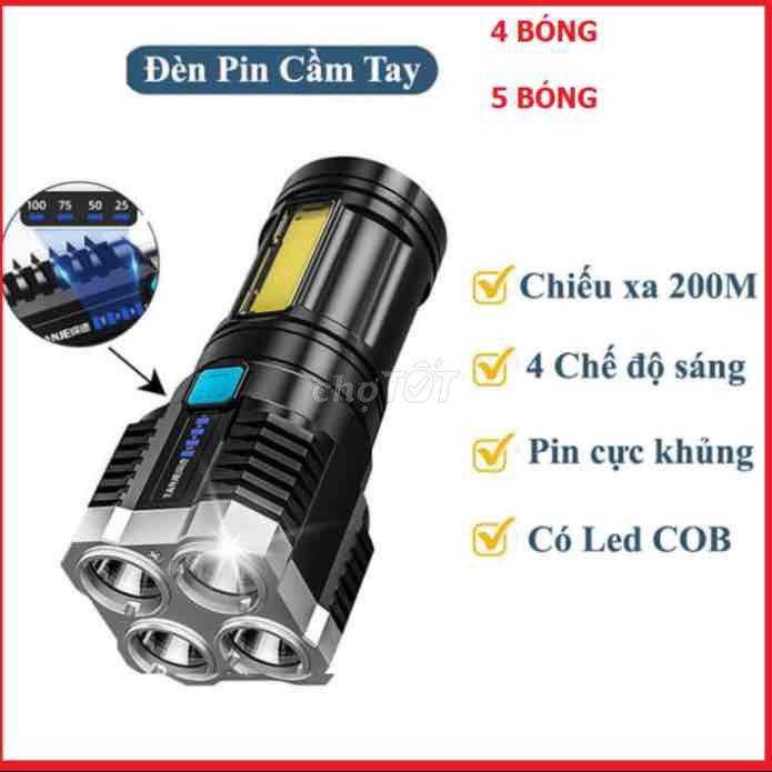 ĐÈN PIN CẦM TAY 4 BÓNG/ 5 BÓNG SIÊU SÁNG TIỆN ÍCH