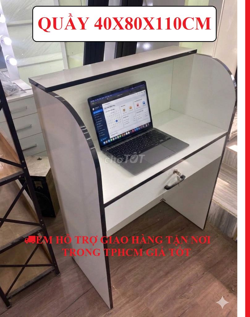 QUẦY TÍNH TIỀN 40X80X110CM VÁN GỖ CÔNG NGHIỆP. Mua bán Tủ, kệ gia đình tại Quận Tân Bình Tp Hồ Chí Minh được đăng bởi CỬA HÀNG NỘI THẤT VĂN PHÒNG VÀ TỦ KỆ TPHCM hình 1