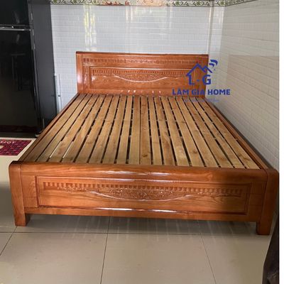 giường 1m2 gỗ sồi- nâu gỗ