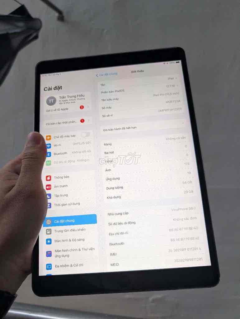 ipad pro 10.5 ful zin full chức năng có 4G. Mua bán Máy tính bảng tại Huyện Châu Thành Bến Tre được đăng bởi Mua Bán Vui Vẻ hình 1