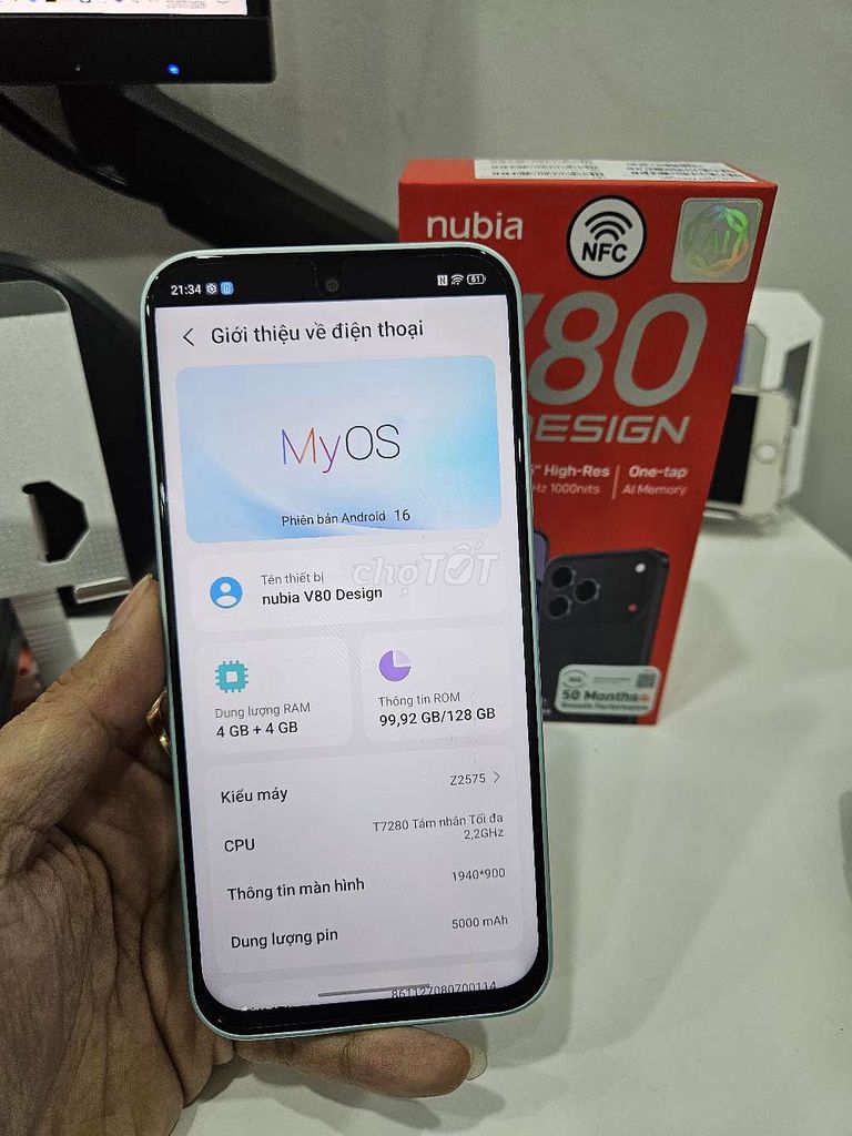 Nubia V80 Design 128GB Xanh. Mua bán Điện thoại tại Quận Tân Phú Tp Hồ Chí Minh được đăng bởi Nguyễn tuấn anh hình 1