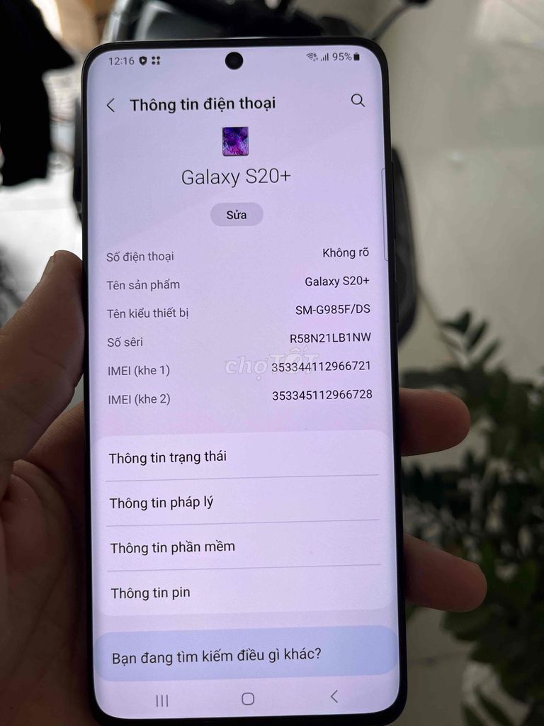 Samsung Galaxy S20+ 128GB Đen. Mua bán Điện thoại tại Quận 12 Tp Hồ Chí Minh được đăng bởi Ngô Văn Sơn hình 1