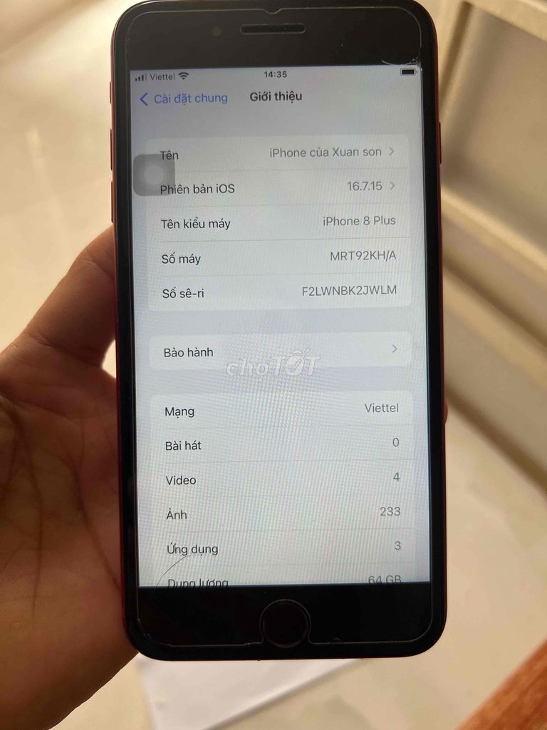 Apple iPhone 8 Plus 64GB Đỏ. Mua bán Điện thoại tại Quận 12 Tp Hồ Chí Minh được đăng bởi Xuân Sơn  hình 1