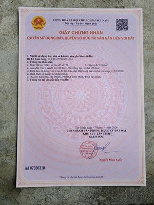 Chính chủ cần bán nhà đất nở hậu phong thủy - Phường Bình Minh, TP. TN