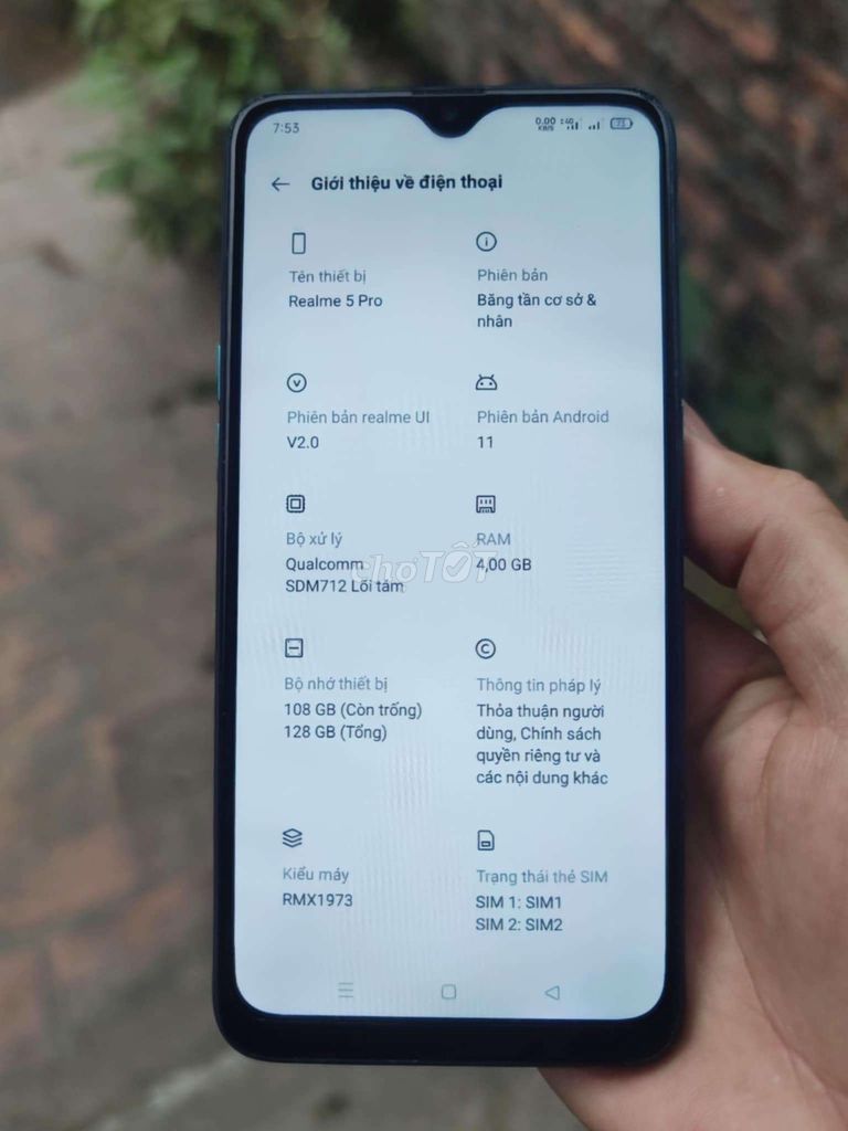 Realme 5 Pro 128GB Xanh. Mua bán Điện thoại tại Huyện Thanh Trì Hà Nội được đăng bởi  Chery An hình 1