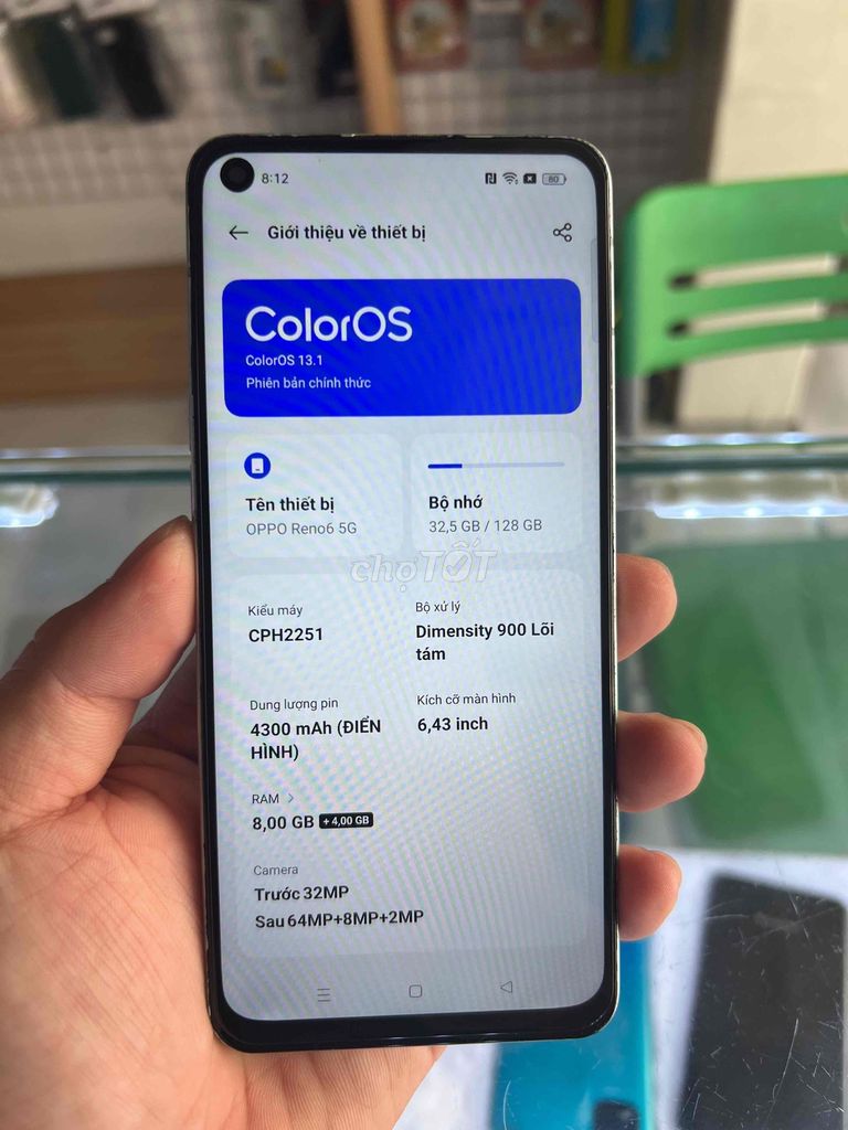 OPPO Reno 6 5G 128GB Xanh. Mua bán Điện thoại tại Thành phố Thuận An Bình Dương được đăng bởi Trịnh Khái hình 1