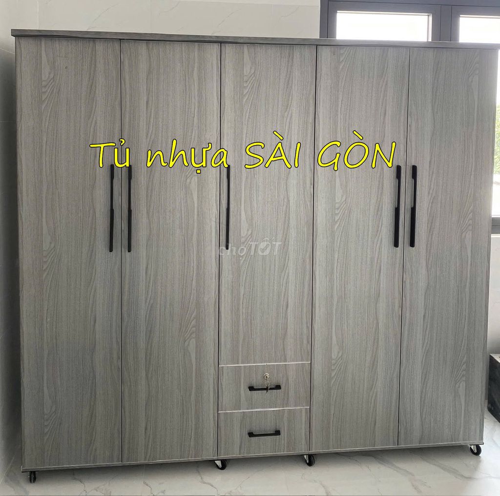 Tủ quần áo Nhựa Đài Loan 1m8 x 1m85 x 45cm Xám . Mua bán Tủ, kệ gia đình tại Huyện Bến Lức Long An được đăng bởi Cửa Hàng Nội Thất hình 1