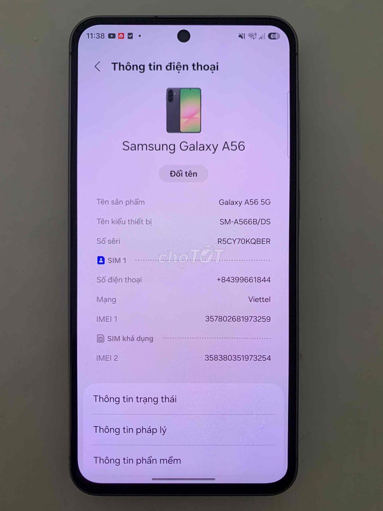 Samsung Galaxy A56 5G Đen 128GB 8GB Like New. Mua bán Điện thoại tại Thành phố Thủ Đức Tp Hồ Chí Minh được đăng bởi Tien DP hình 1
