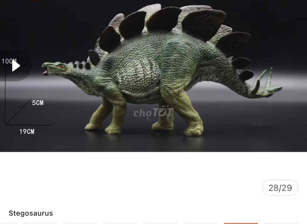 Khủng long Stegosaurus cho bé mới nguyên size 19cm