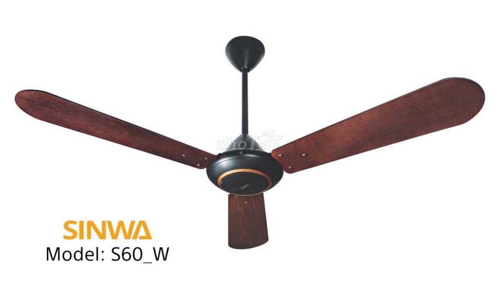 QUẠT TRẦN TRANG TRÍ SINWA S60-W CÁNH GỖ 2 MẶT