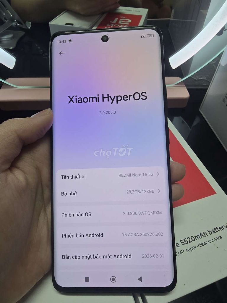 Xiaomi Redmi Note 15 5G 128GB Đen. Mua bán Điện thoại tại Quận 8 Tp Hồ Chí Minh được đăng bởi Ngọc Lê hình 1
