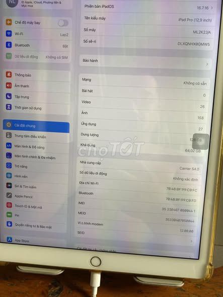 Apple iPad Pro 12.9 128GB Vàng. Mua bán Máy tính bảng tại Quận 7 Tp Hồ Chí Minh được đăng bởi Hội Đồ Điện Tử hình 1