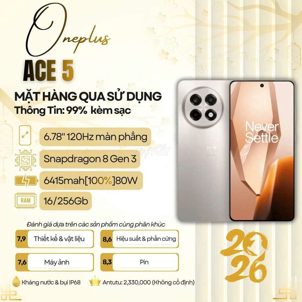 Oneplus ACE 5 16/256GB Pin 100 Rom QT. Mua bán Điện thoại tại Quận Ninh Kiều Cần Thơ được đăng bởi Zelda Phone hình 1