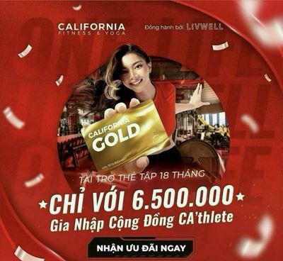 Thẻ tập Gym hạng Gold California Fitness