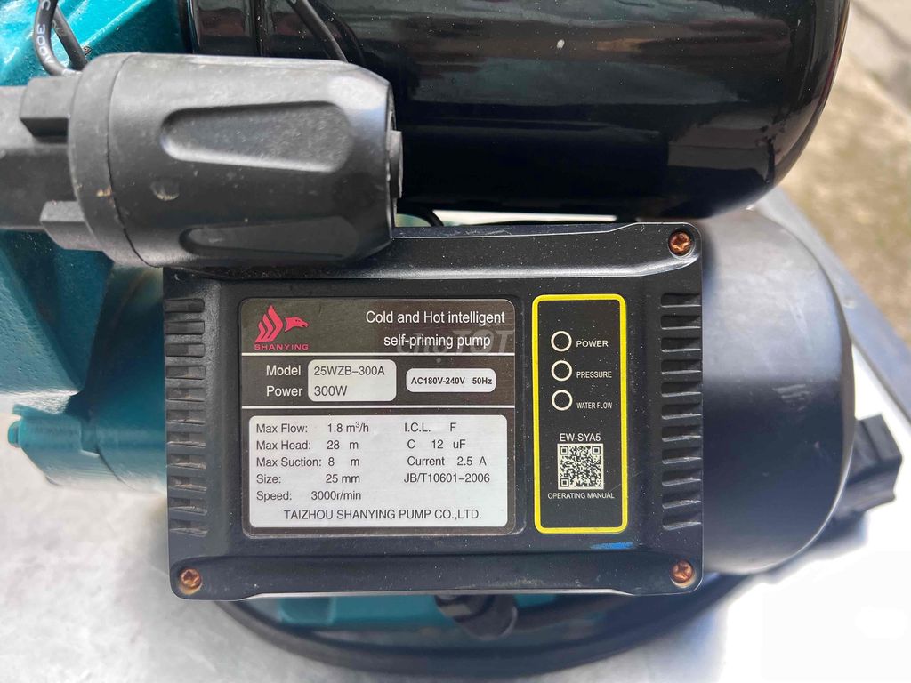 Bơm tăng áp SHANYING 25WZB-300A Xanh, Đen. Mua bán Thiết bị vệ sinh, nhà tắm tại Thành phố Đà Lạt Lâm Đồng được đăng bởi Nguyễn Văn Hoà hình 1