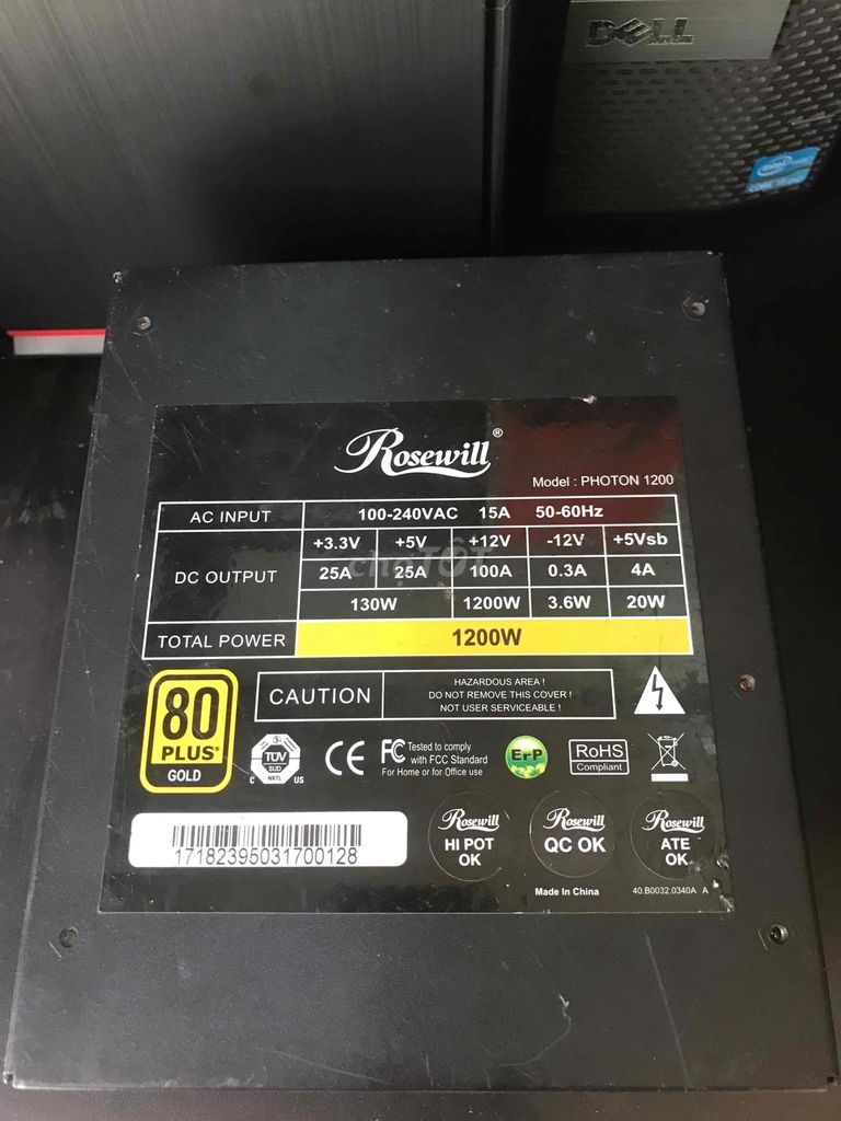 Nguồn Rosewill 12000W 80 plus gold không dây