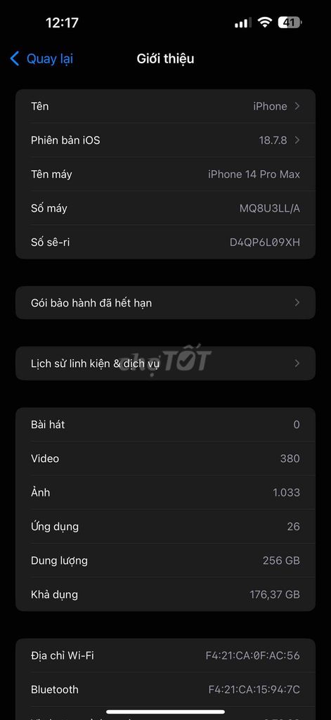 Apple iPhone 14 Pro Max 256GB trắng Like New. Mua bán Điện thoại tại Thành phố Huế Thừa Thiên Huế được đăng bởi Thông hình 1