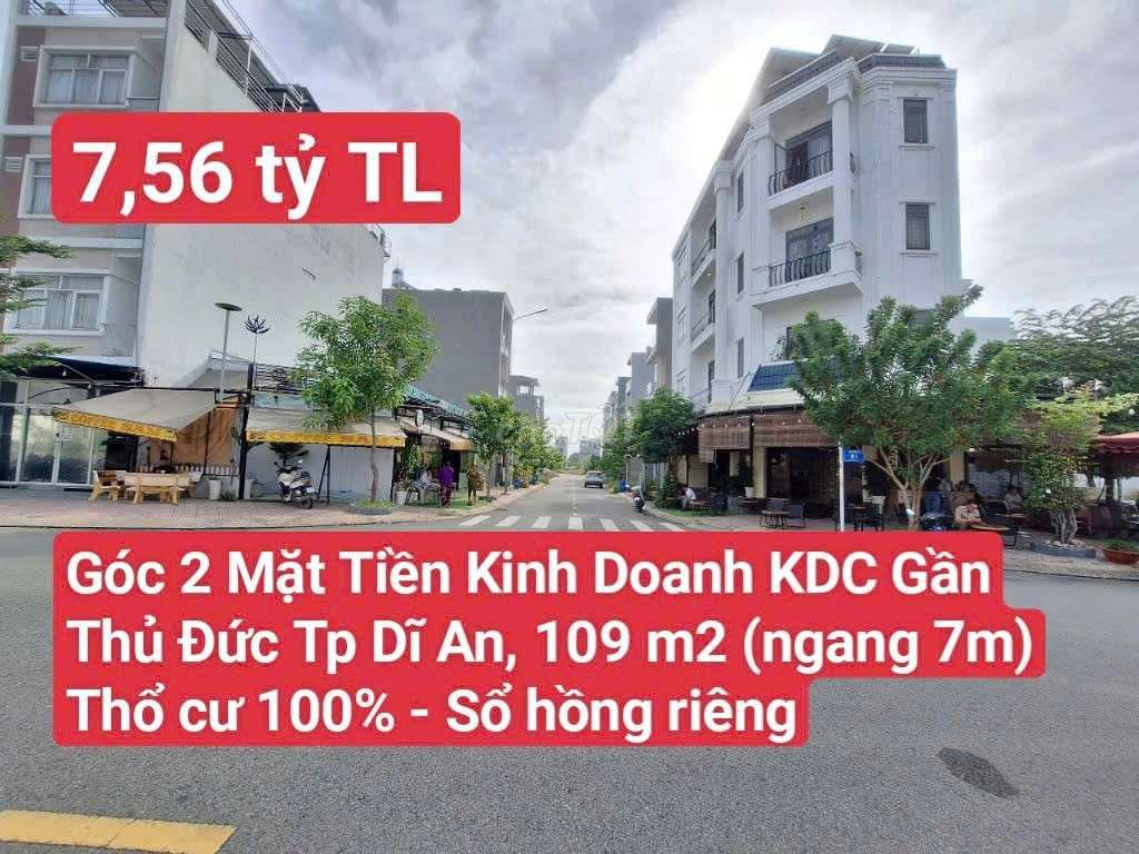 🆘 Góc 2 Mặt Tiền Kinh Doanh KDC Phú Hồng Thịnh 10, Bình An, Tp. Dĩ An