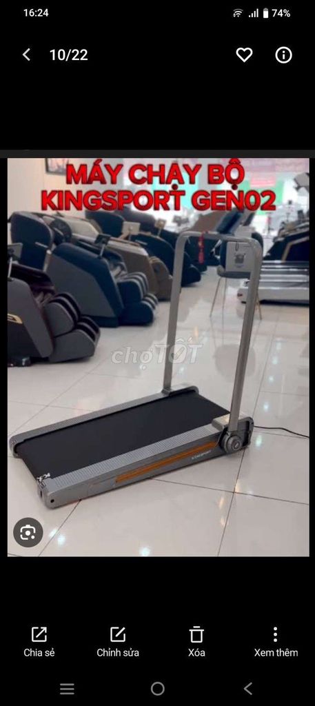Máy chạy bộ KINGSPORT GEN02 Xám. Mua bán Đồ thể thao, Dã ngoại tại Thành phố Long Xuyên An Giang được đăng bởi Hoàng quân  hình 1